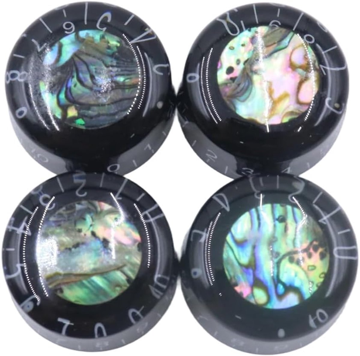 4 Stuks Elektrische Gitaar Top Hat Knoppen Snelheid Volume Toon Control Knoppen Stijl Elektrische Gitaar Onderdelen Vervanging Abalone Ronde.