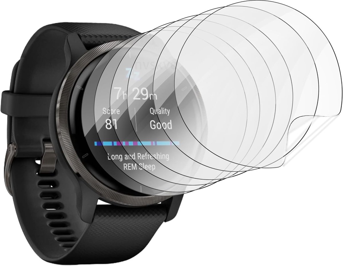 Hydrogelfolie voor Garmin Venu 2, 6 stuks displaybeschermfolie TPU transparant HD zacht TPU displaybeschermfolie anti-vingerafdruk