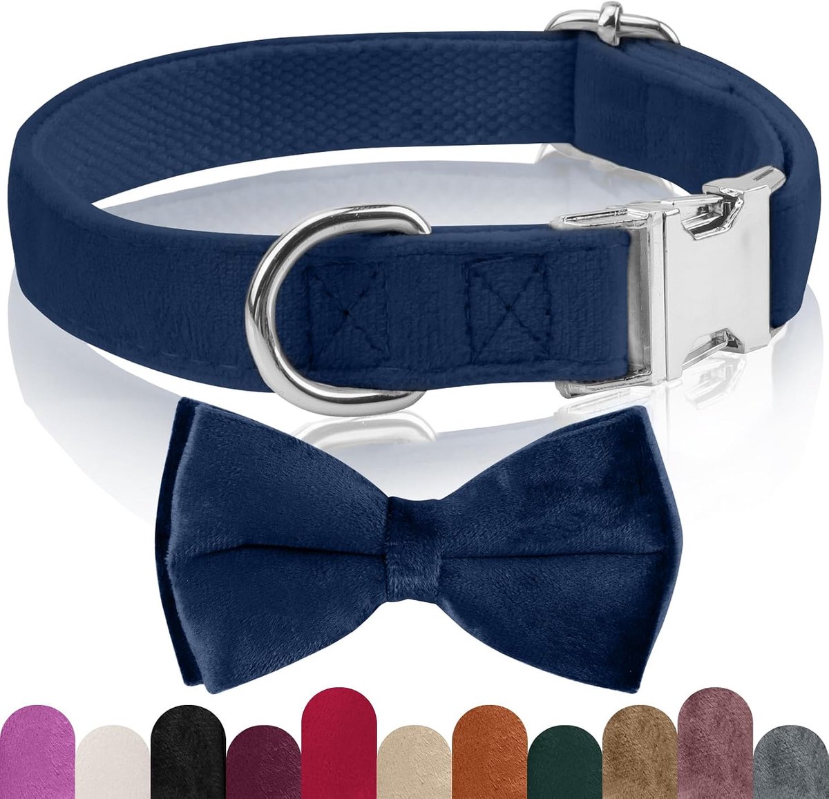Hondenhalsband, met afneembare vlinderdas, comfortabele verstelbare fluwelen halsband, geschikt voor honden, kleine, middelgrote en grote honden, voor bruiloften, verjaardagen