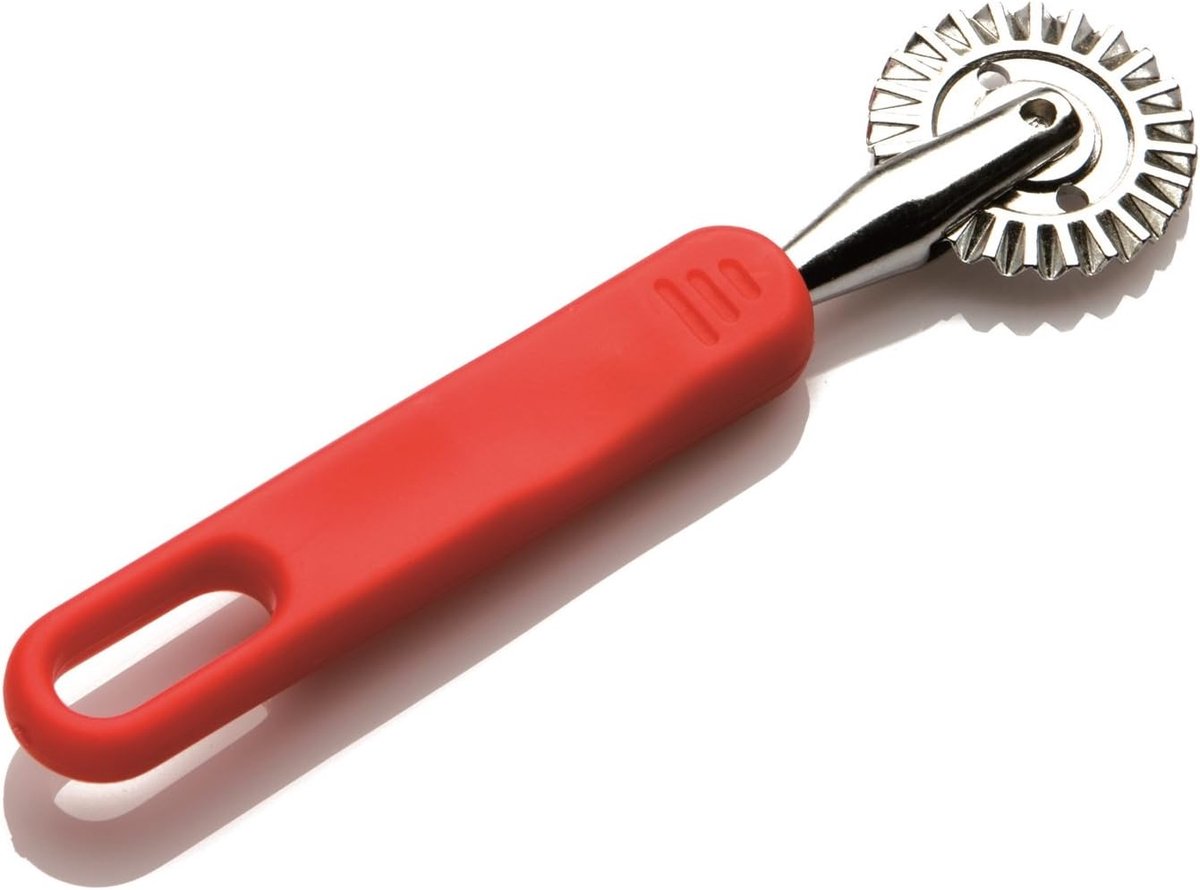 4 cm gebakje - deegstempelsnijder/krimppasta/ravioli/taartmaker, roestvrijstalen wiel, easy-grip handvat, veelkleurig