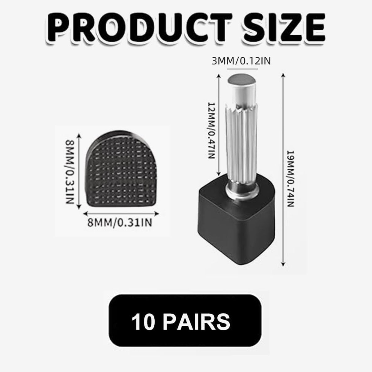 Vervangende hakken voor damesschoenen, hakpunten, vervangende noppen voor hoge hakken, schoenen met metalen pennen, voor reparatie van hoge hakken, 8 mm, 10 paar