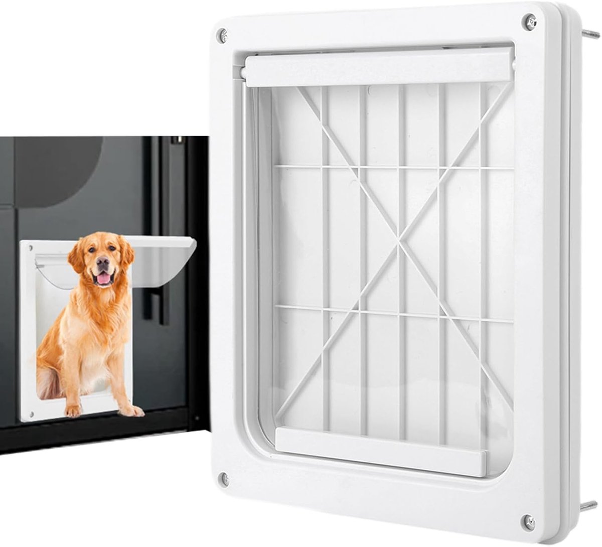 Hondendeur voor honden, honden- en kattendeur, duurzame weerbestendige | deuren, hondendeur, transparante klep, licht, huisdierveilig voor kleine, middelgrote en