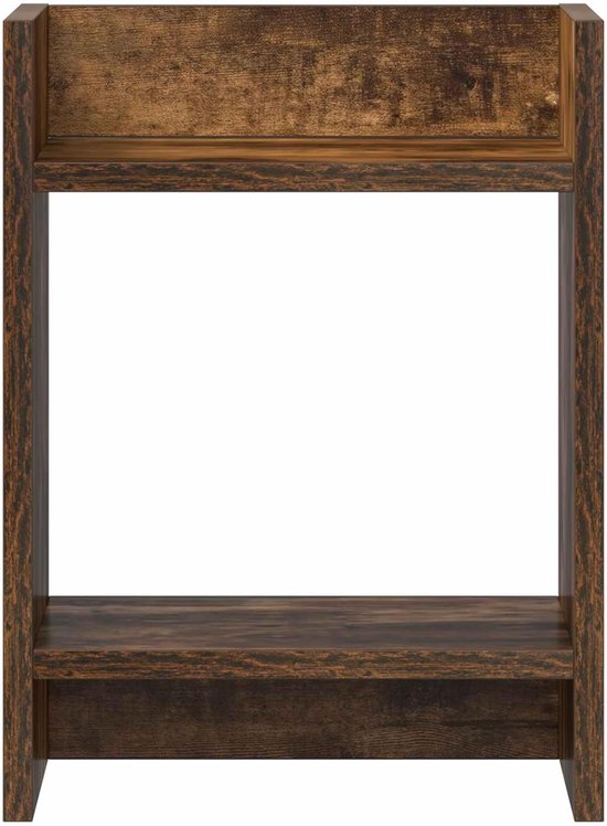 Plantenstandaard, gerookt eiken, 30 x 30 x 40 cm, van houtmateriaal, open frameconstructie voor binnen, ruimtebesparende plantenzuil voor overzichtelijke presentatie — afbeelding 3