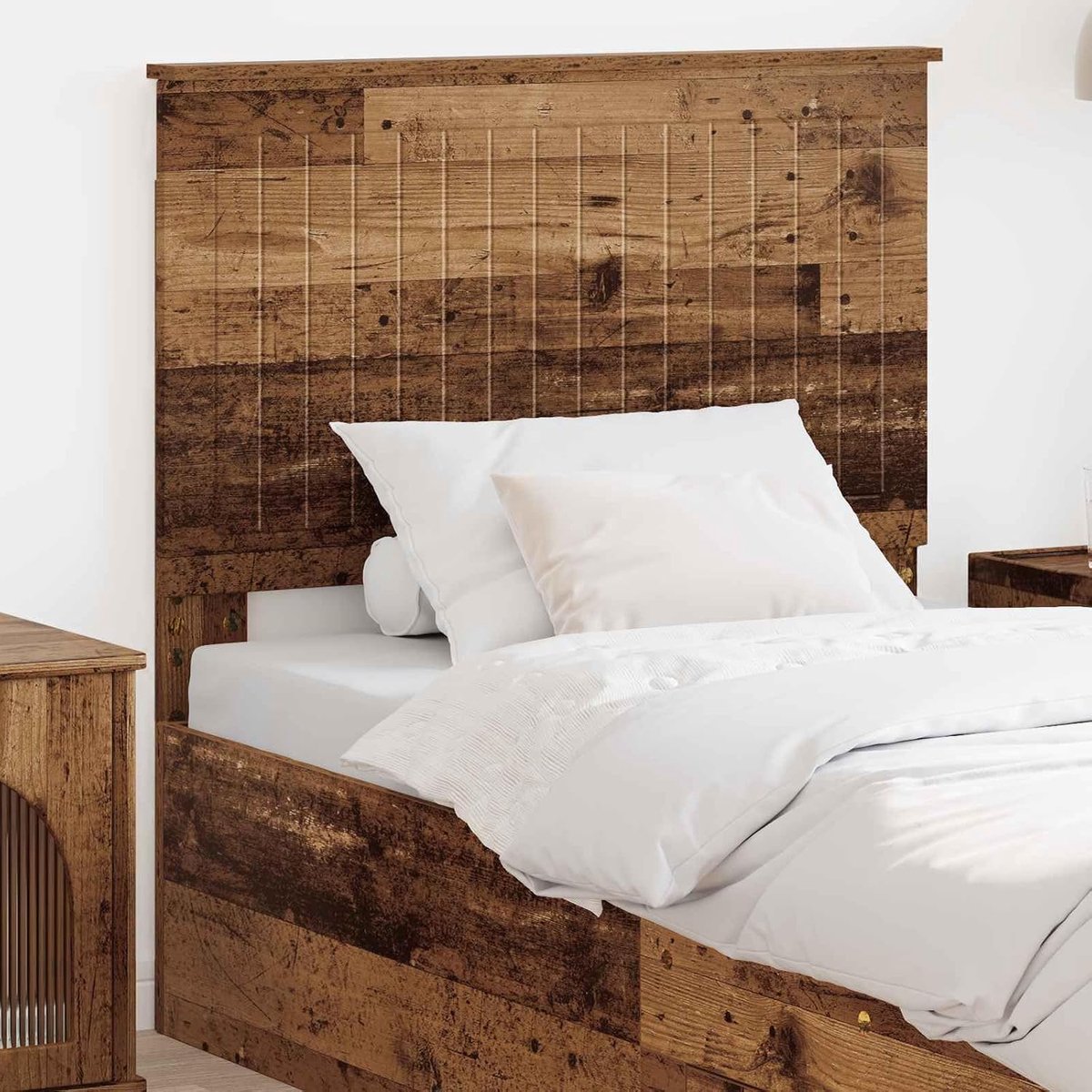 hoofdeinde, 90 cm, van hout, rechthoekig, voor slaapkamer, eenvoudige montage