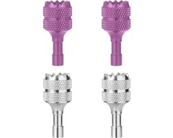 4 Stuks Drone Controller Sticks, Aluminium Drone Control Joystick Afneembaar Duimschakelaar Vervanging Compatibel met DJI Mini 3 Pro DJI RC Smart Controller Accessoires (Zilver, Paars)