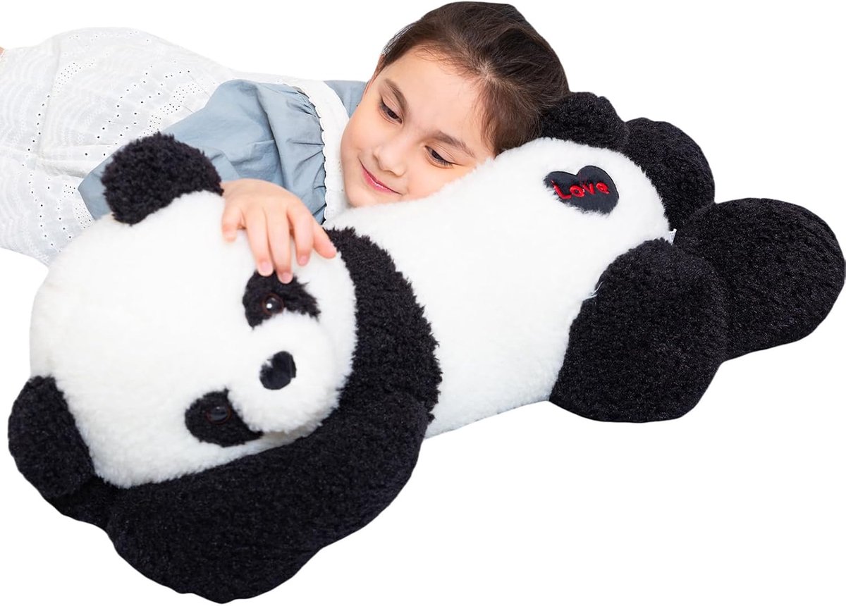 Panda Beer Pluche Speelgoed Schattig Grote Panda Knuffelkussen voor Kinderen Vriendin Slaapkussen Cadeau(80cm)