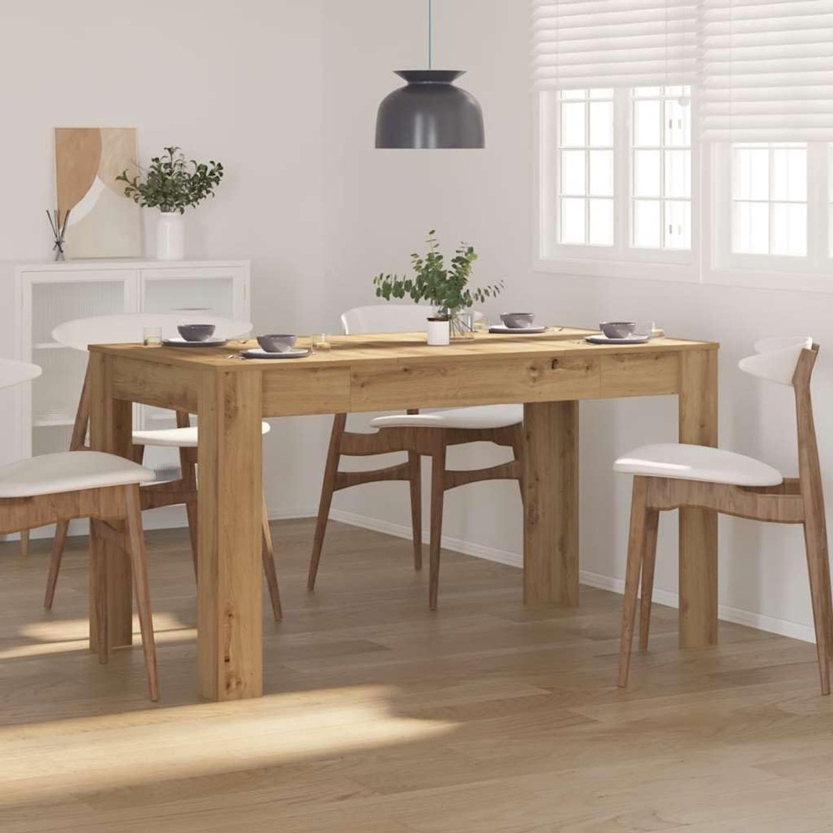 Hout Strak en eenvoudig design Eettafel 140x74 5x76 cm artisanaal