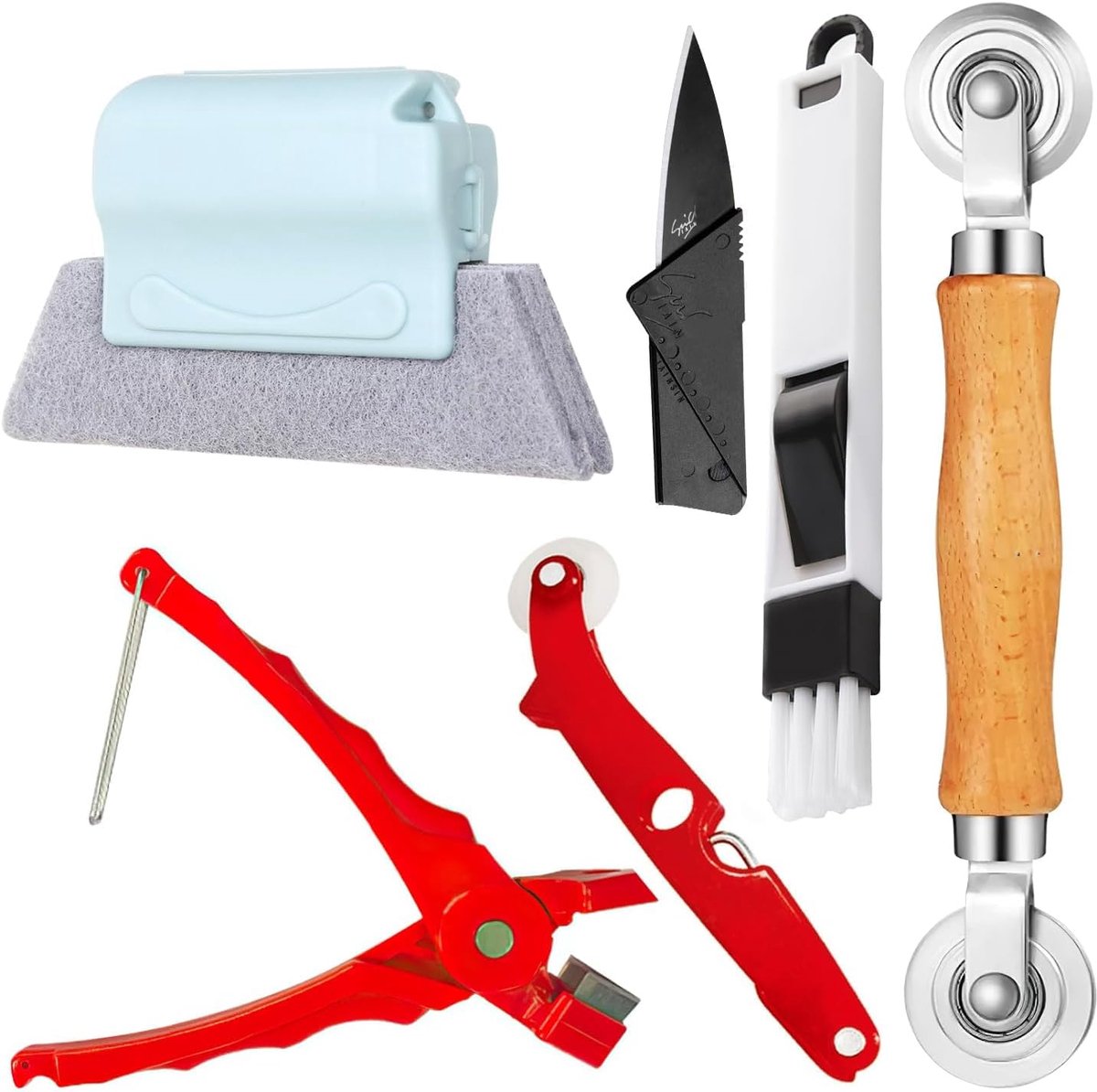 Raamreparatieset, goede afwerking, duurzaam, accessoires voor vliegenhordeuren, eenvoudig en snel, geschikt voor de installatie van deurrooster en ramen (rood)
