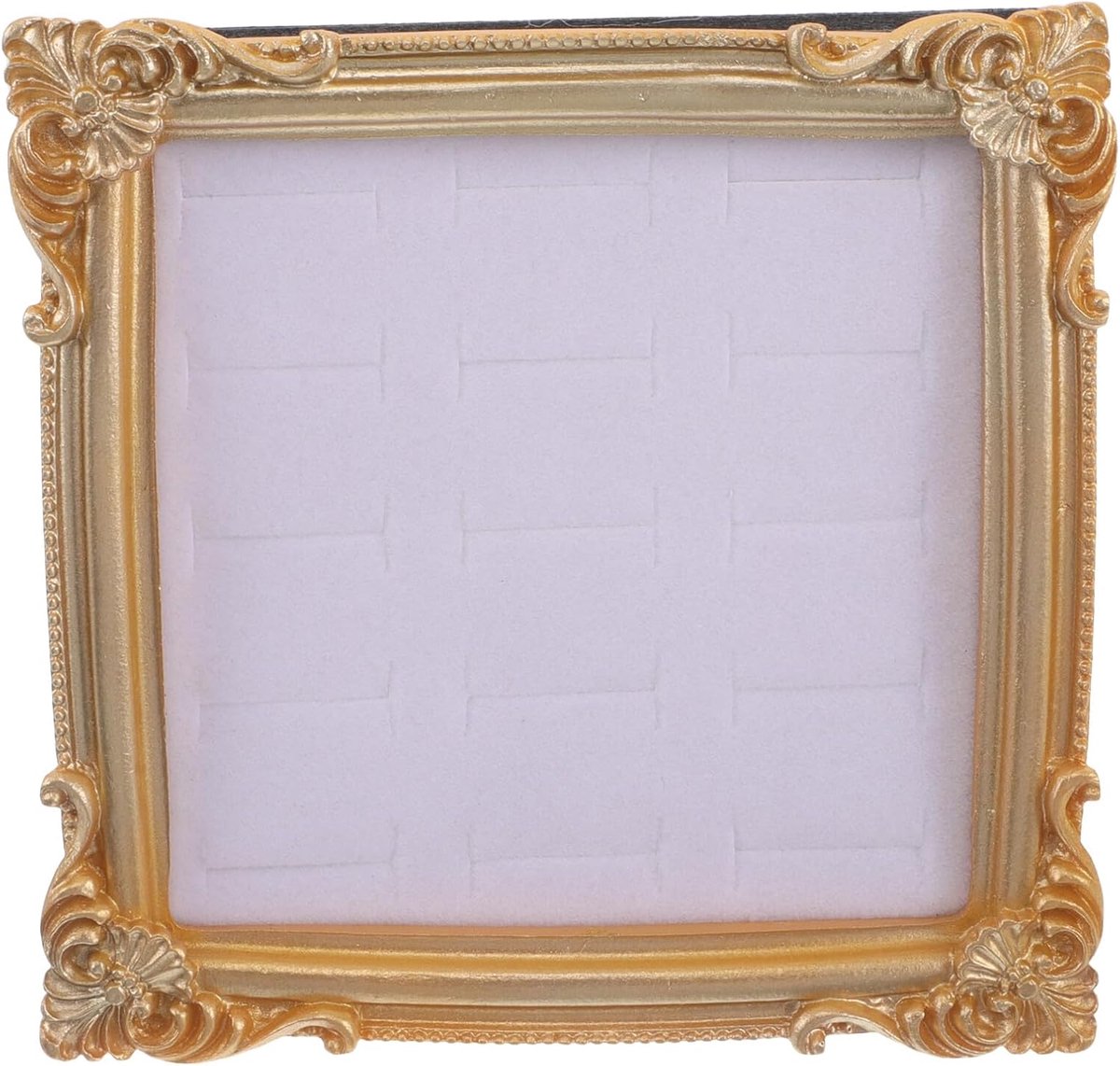 Resin Sieradenstandaard Vintage Ringhouder met Antislip Ontwerp Stabiel Displayrek voor Ringen Oorbellen Elegant Vierkant Juwelen Dienblad voor Bruiloft Cadeaugebruik
