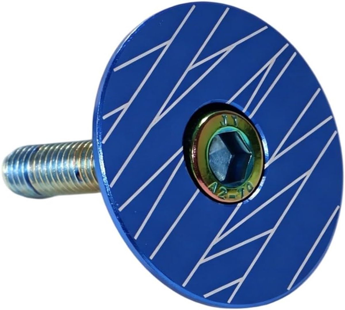 1 Set MTB Fiets Headset Top Cap, met M6x30 Schroef voor MTB Mountainbike, Racefiets (Blauw 31.8mm)