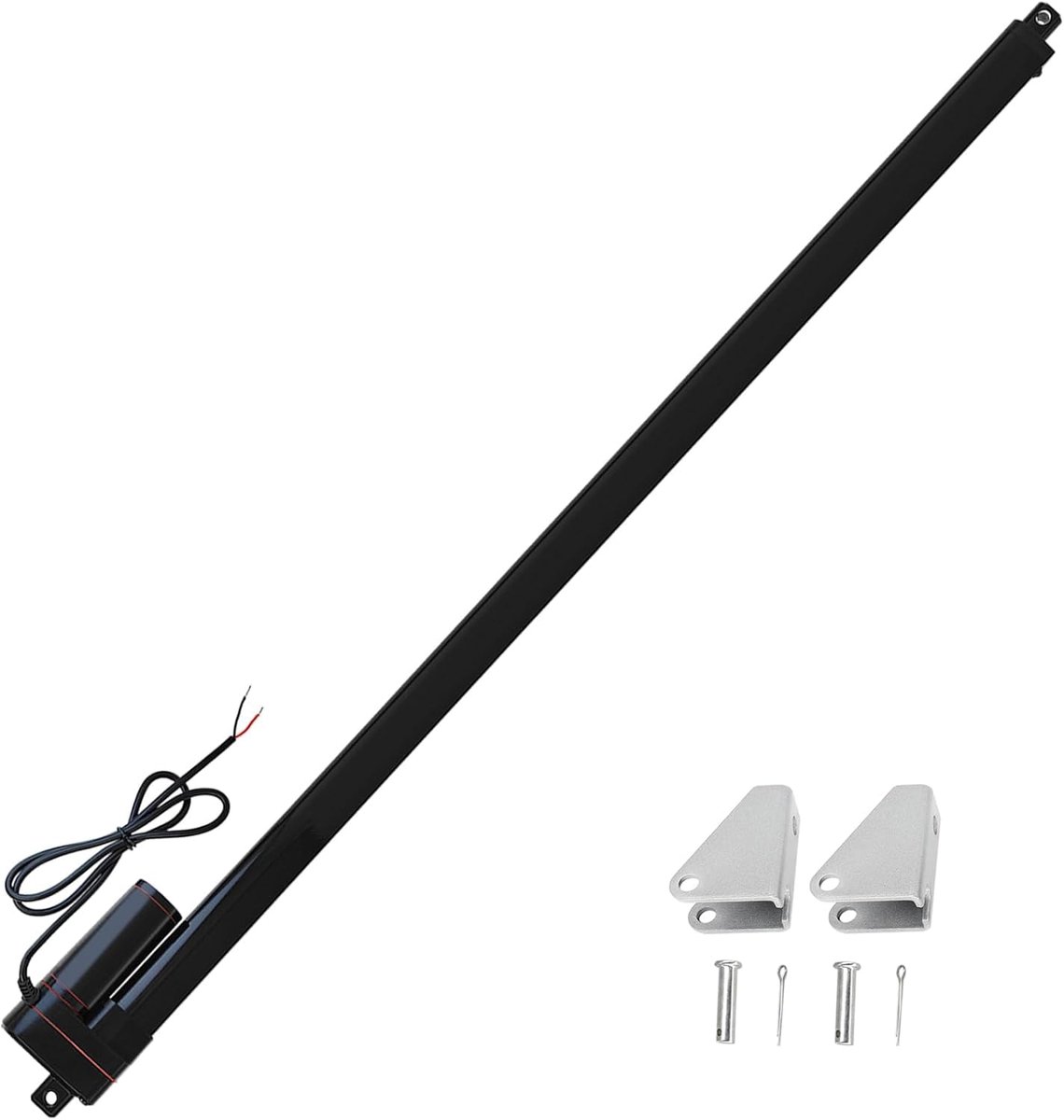 1000 mm, slag 400 N, IP65 waterdicht, lineaire aandrijving, 12 V lineaire actuator, 34 mm/s, met montagebeugels voor liftcoop-deur, kast, raamopener, deuropener, thuisautomatisering