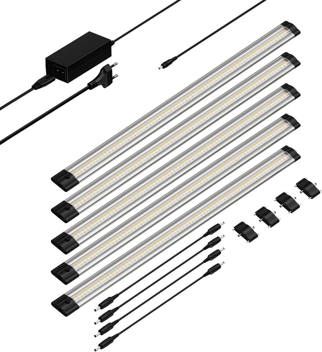 Parlat LED-kastarmatuur SIRIS, vlak, per 50 cm, per 531lm, warmwit, set van 5