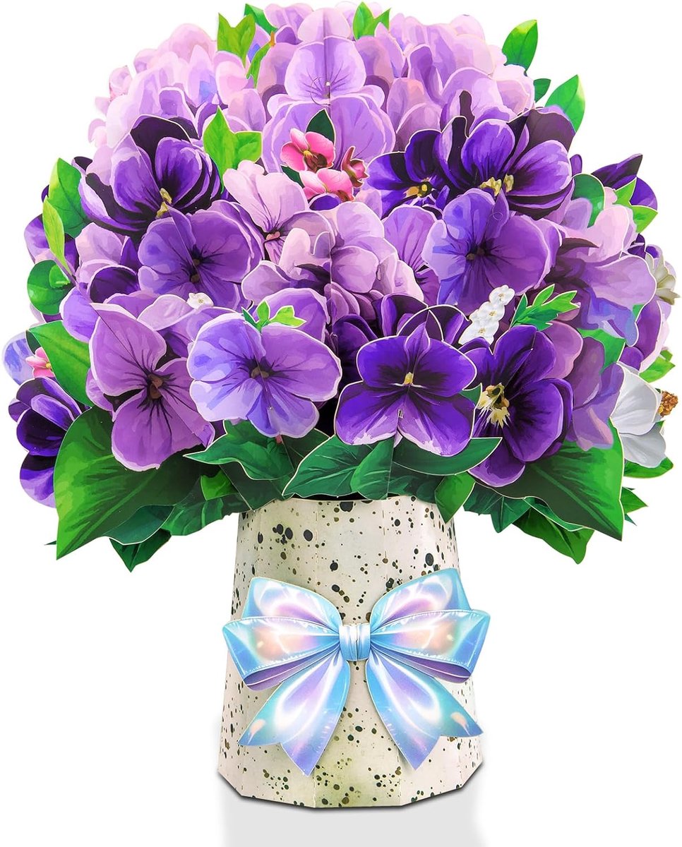 Grote Pop Up 33 cm Papieren Bloem Boeket Wenskaarten met Blanco Notitie & Enveloppe, ideaal cadeau voor het vieren van Liefde, Vakantie, Verjaardag, Jubileum, Moederdag, Huiswarming
