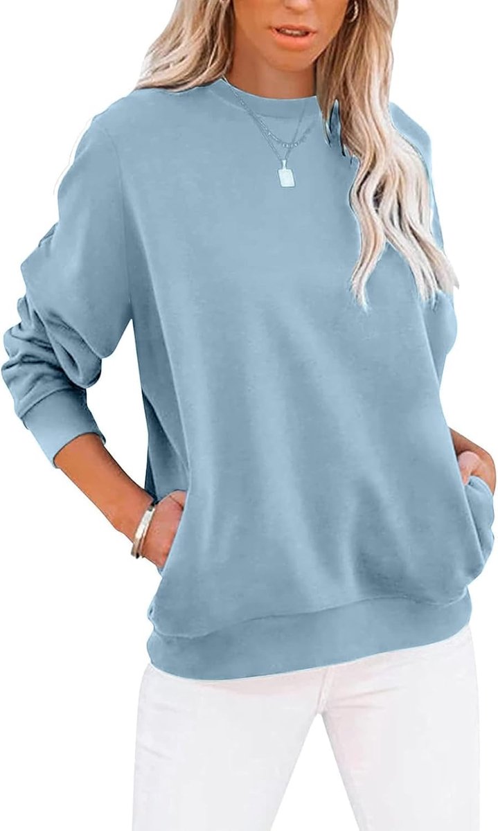 Sweatshirt Dames T-shirts Lange Mouw Ronde Hals Tops Basic Shirt Dames Tees Losse Fit Casual Comfortabel Bovendeel