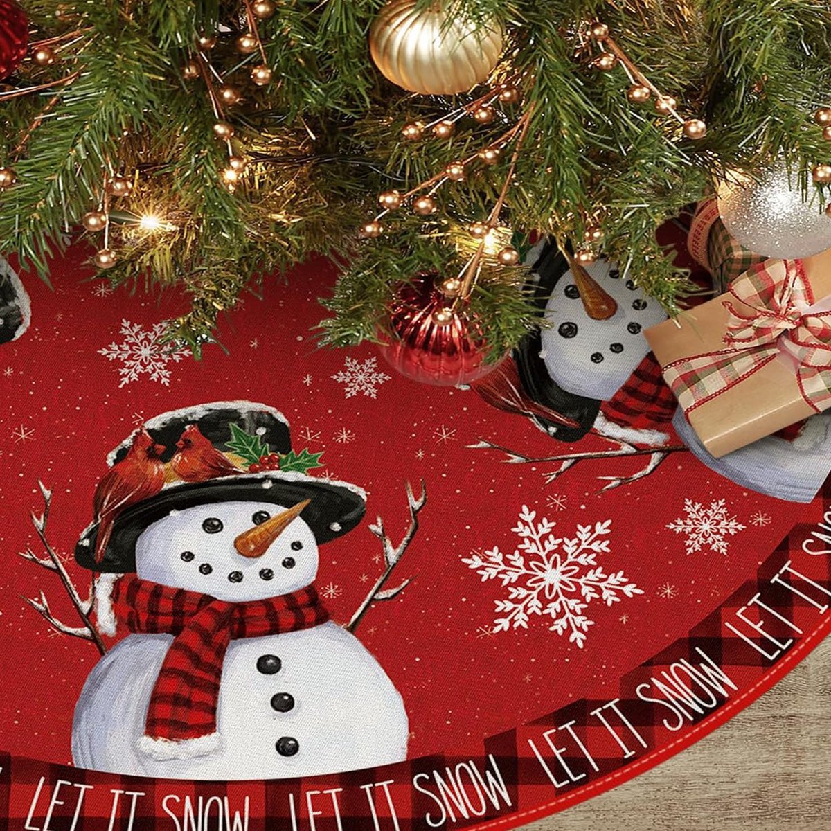 120 cm/47 inch Kerstboomkleed Rond, Standaardkleed voor Dennenboom, Rond Tapijt voor Kerstboomstandaard, Boomkleed voor Kerstdecoratie, Feestdagen en Feestversiering
