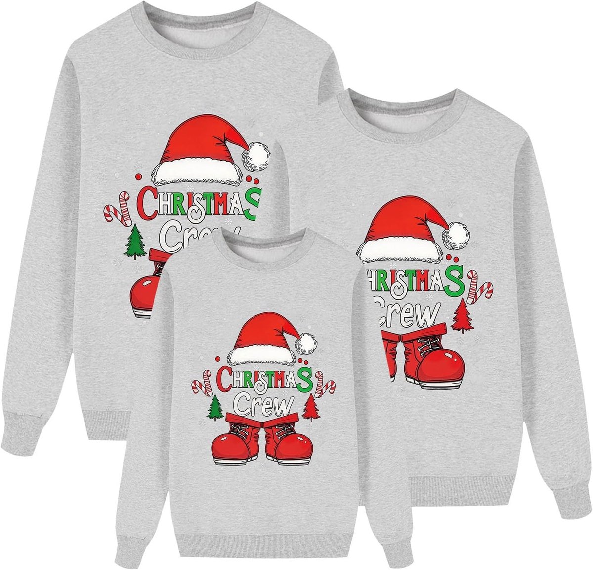 Sweatshirts voor het hele gezin, gezellige trui, lange mouwen, ronde hals, vakantieoutfits voor papa, mama en kinderen