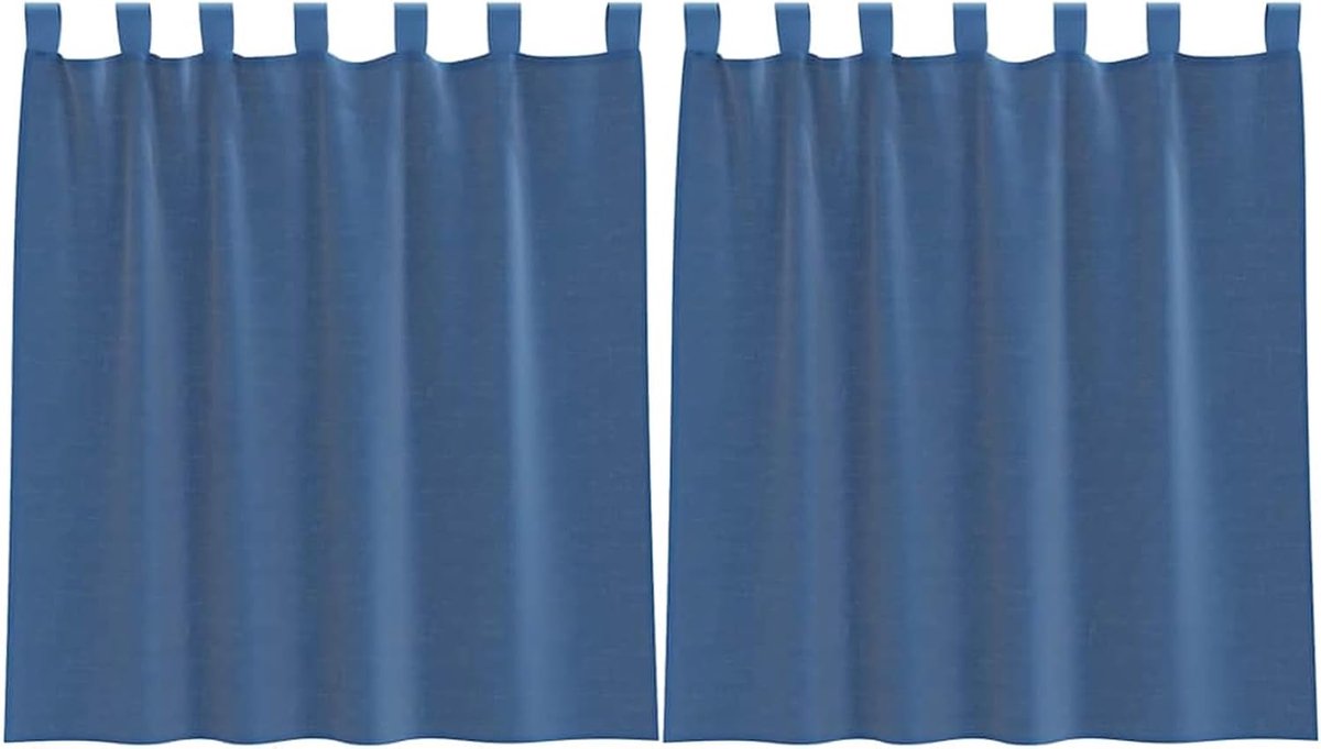 Gordijnen met lussen, 2 stuks, koningsblauw, 140 x 140 cm, lichtdoorlatend polyester, gordijn voor woonkamer, slaapkamer, gezellige inrichting