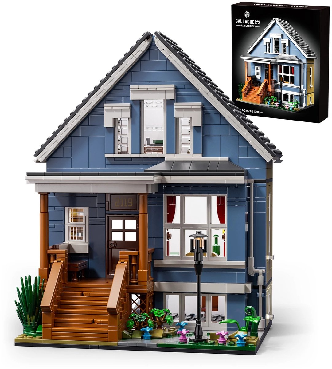 Molhaus Bouwset Huis - 1058 Onderdelen - Wit - ABS - 14+ - Bouwpakket - Kunststof - Klikbare Bouwstenen - Modelbouwpakket
