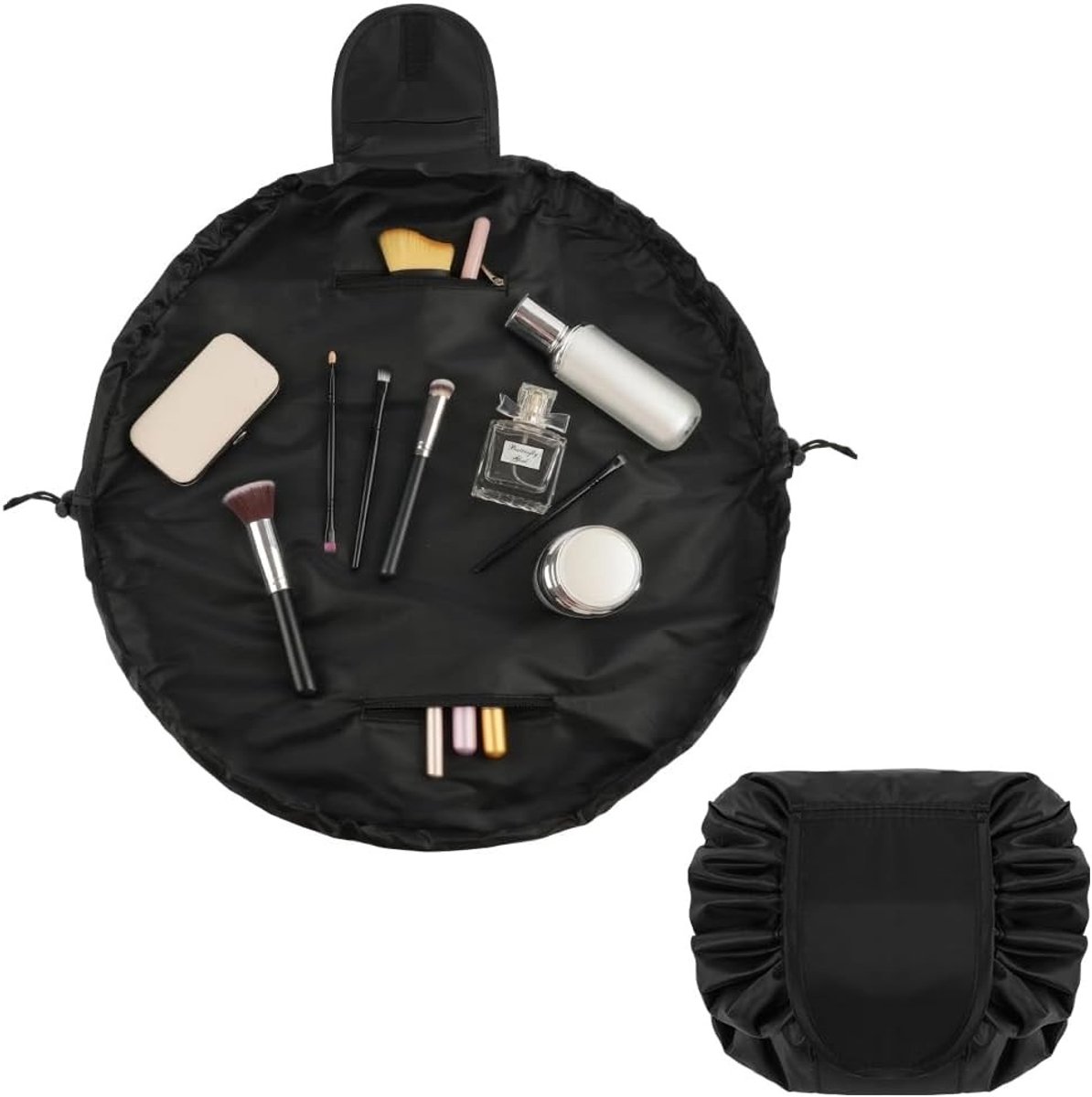 Grote Capaciteit Reistas voor Make-up, Draagbare Cosmetica Organizer met Trekkoord, Ideaal voor Dagelijks Gebruik en Reizen, Inclusief Kleine Pouch