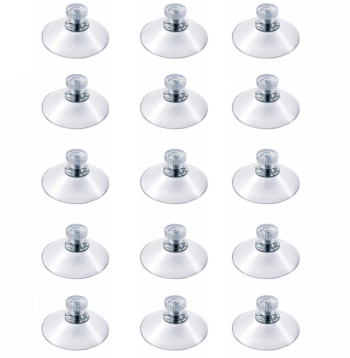 Kaiyaya - Zuignap met schroefdraad 15 stuks - Zonder boren & herbruikbaar - Transparante zuignap - M4 schroefdraad - Voor badkamer, keuken, tegels, glas - Transparant, 41mm