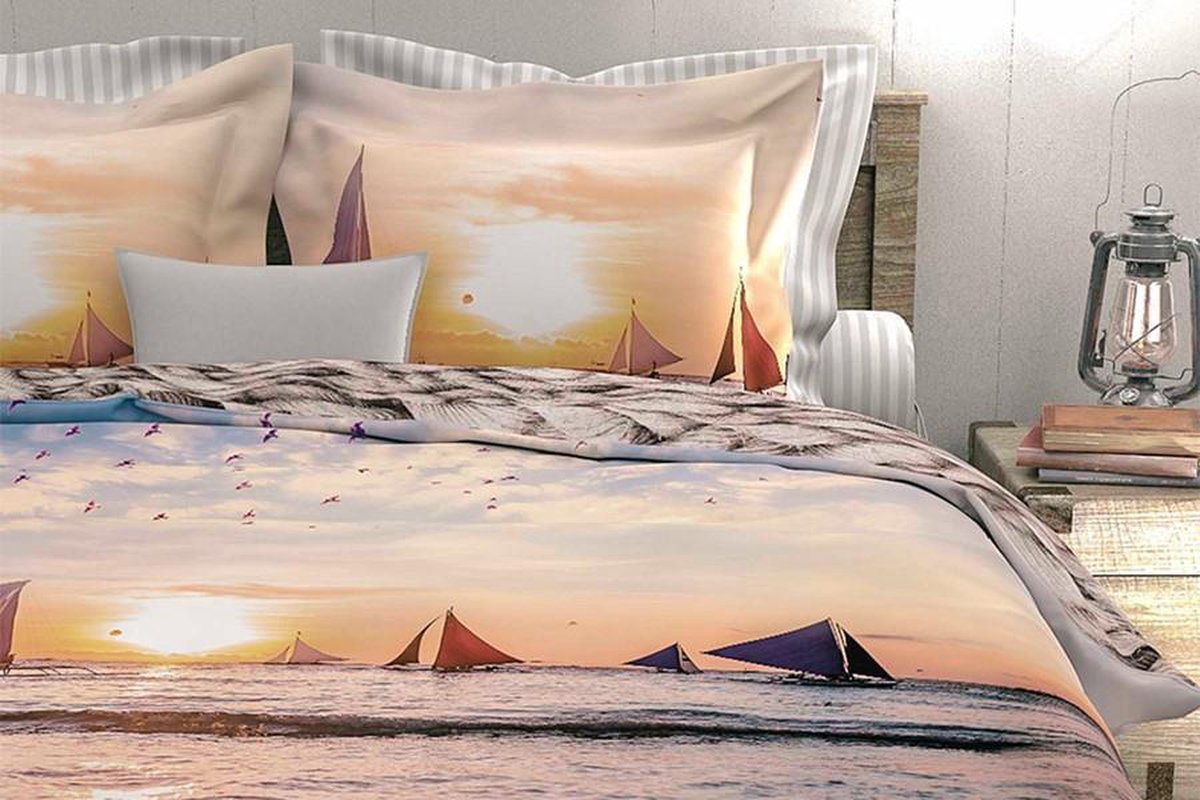 Heckettlane HNL LIVING dekbedovertrek Dylan - Katoen satijn - Tweepersoons - 200 x 200/220 Multicolor