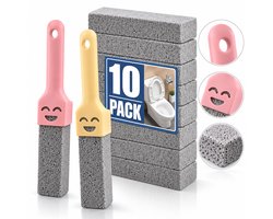 BOTC Puimsteen voor Reiniging 10 Stuks - met 2 Handgrepen - voor het Reinigen van Toiletten, Badkamers, Keukens, Spa's, Zwembaden