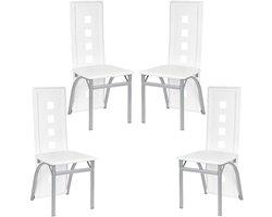 Eetkamerstoelen, set van 4, eetkamerstoelen met rugleuning, 
