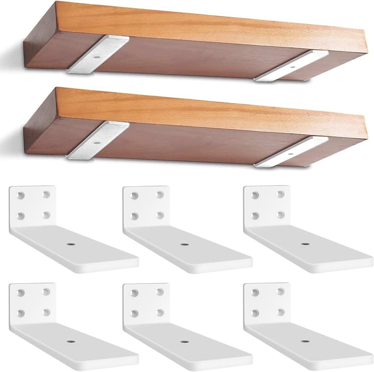 Duty plankbeugel 12.7 cm, 6 stuks Zwevende Plankdragers 90 Graden Schapsteune, voor Wandmontage Boekenplankbeugel Wandplank Ondersteuning Metaal Plankhouders | Wit
