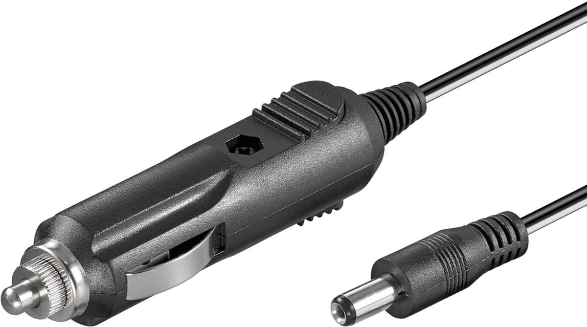 Image of Goobay Kabel van sigarettenaansteker naar DC-stekker, 12 V, 1,8 m, met 2,5 A zekering