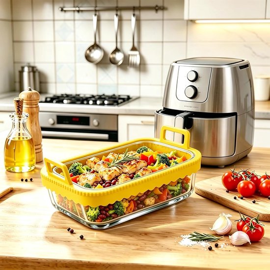 airfryer ovenschaal geschikt voor Ninja Cosori dubbele kamer (geel) — afbeelding 2
