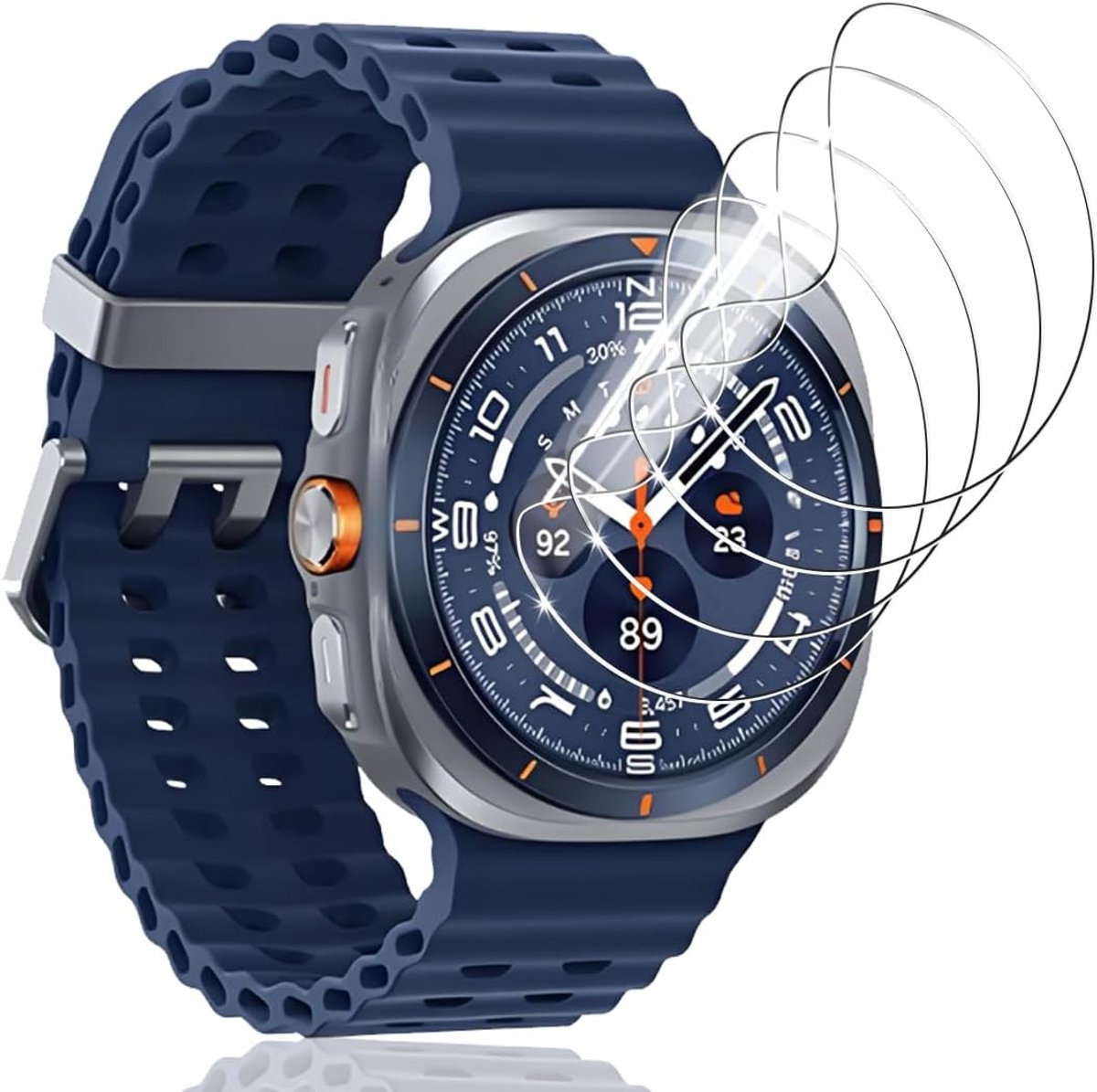 3 displaybeschermfolies voor Samsung Galaxy Watch 8, 44 mm, geen gehard glas, flexibel, TPU, volledige bescherming, HD, krasbestendig, displaybeschermfolie voor Samsung Galaxy Watch 8, 44 mm