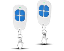 2 x AAM0049 afstandsbediening voor poort en garage, compatibel met SCS Sentinel, 433,92 MHz, 4 kanalen, geheime code draaibaar en lang bereik, blauw