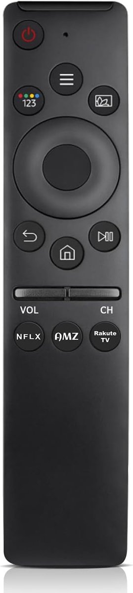 1 stuk vervanging voor afstandsbediening Sam-Sung TV, infrarood afstandsbediening met Netflix, Prime Video, Rakuten TV sneltoetsen, compatibel met alle Smart QLED, UHD, HDR, LCD, LED HDTV TV's (1