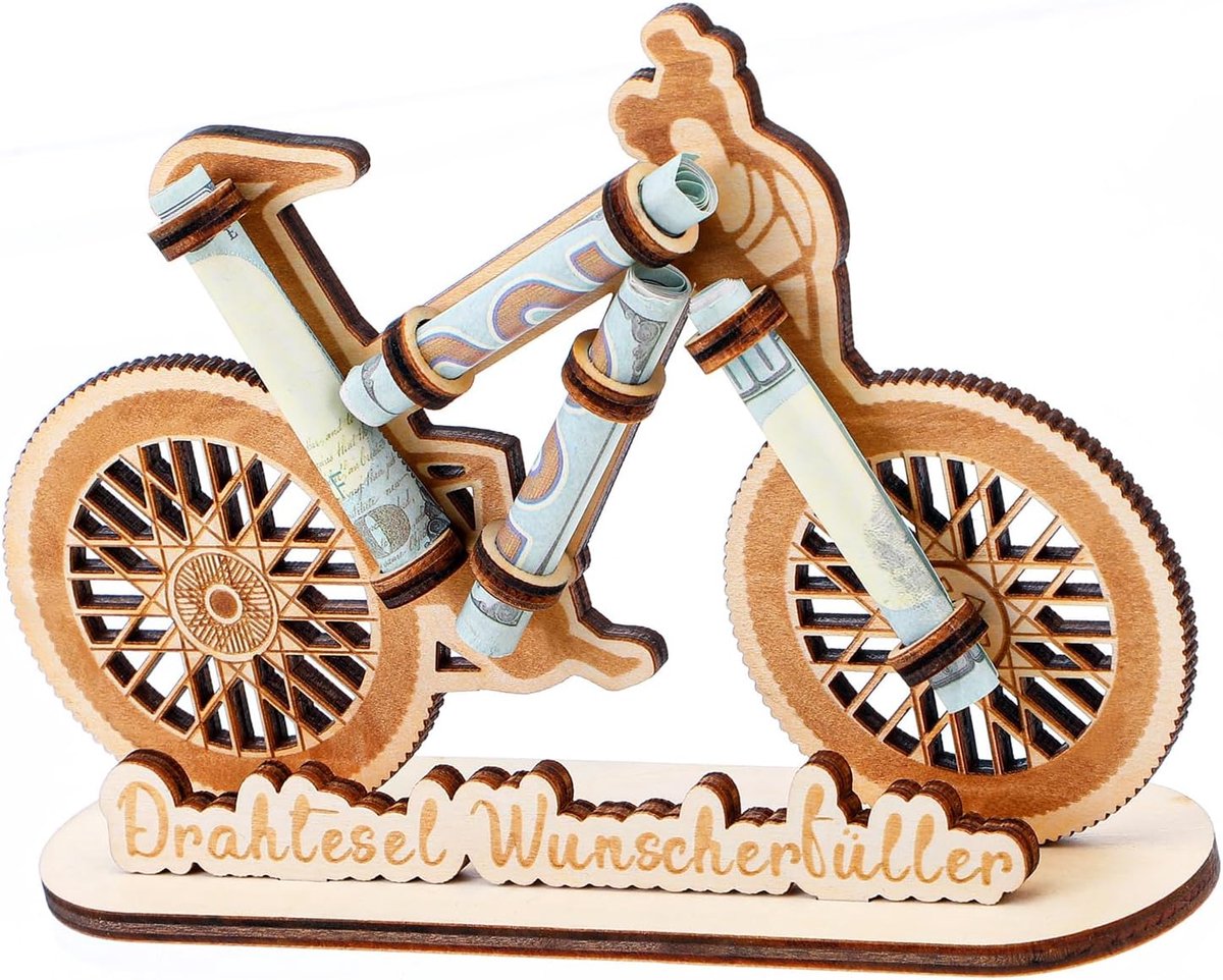 geldcadeau, houten fiets decoratie geldgeschenken wensvuller cadeau fiets adventskalender verjaardag geld geschenken voor fietsers, vrienden vrienden familie