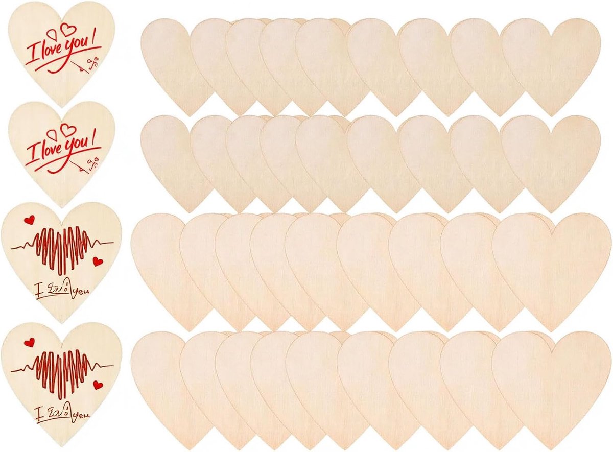 Hartjes Decoratie, 42 Stuks (30 x 8 cm, 12 x 10 cm), Voor Bruiloft, Feest, Jubileum, Cadeauhangers En Knutselen