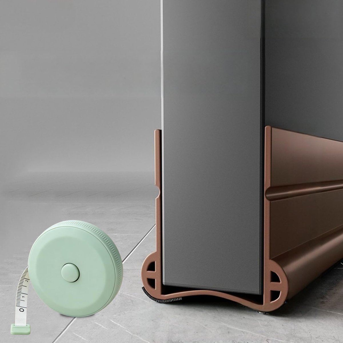 Famanu – Tochtstopper voor deuren, zelfklevende deurafdichting van siliconen, effectieve bescherming tegen tocht, stof en kou, eenvoudige montage, voor 3,5-5,5 cm deurdikte en 0,3-3 cm opening (bruin)