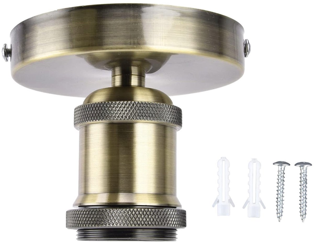 lamphouder Vintage E26 E27 met accessoires voor keuken slaapkamer woonkamer (brons)