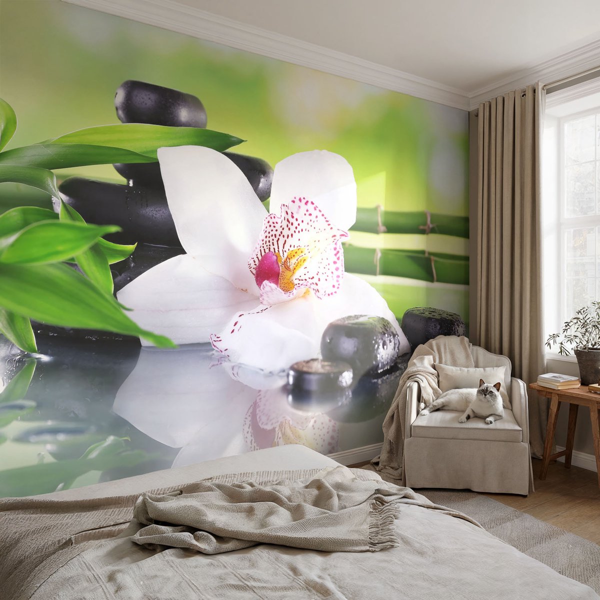 Coloray Vliesbehang - Groente Snellijm Behang - 152x104 cm - De Rust Van De Natuur Fotobehang Vlies - Hal behang Bloemen En Planten - Muurschildering - Woonkamer behang