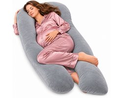 Sleepcomfort - U-Vorm Zwangerschapskussens - Zwangerschapskussen -Zijslaapkussen – Voedingskussen – Body Pillow - lichaamskussen - 280CM.