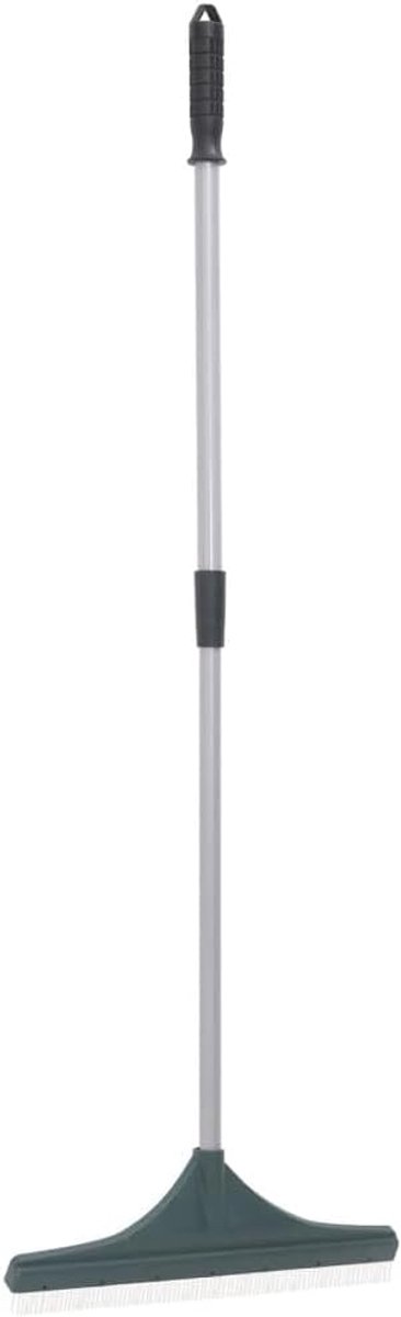 Uitschuifbaar, 80-131 cm, gazonborstel voor kunstgrasverzorging, reinigingsgereedschap met nylon borstelharen en verstelbare stalen steel, tuinbezem voor tapijtreiniging