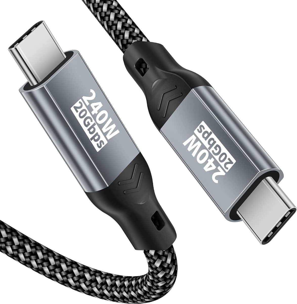C datakabel 0,2 m, 20 Gbps USB C 3.2 Gen2 x 2, 240 W USB C naar USB C snellaadkabel 5K @ 60Hz 4K @ 144Hz voor MacBook Pro, SSD, iPad, iPhone 17/16/15 Pro Max