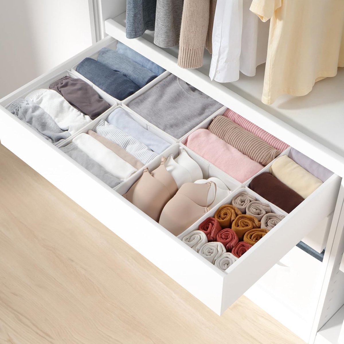 Set van 8 lade-organizers kleding voor PAX kast 100x58, wit
