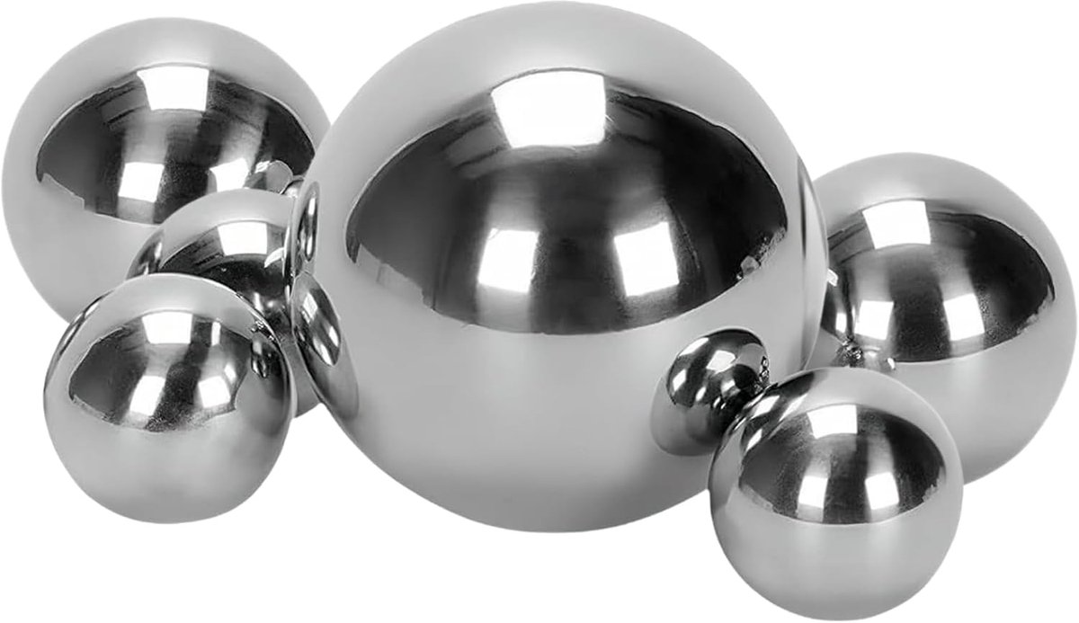 Zwemballen zilver, 3 mod,set van 6