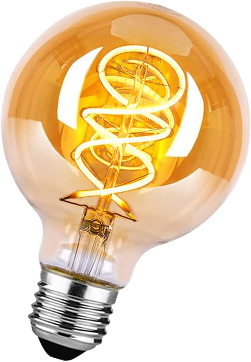 Led Lamp Dimbaar Gloeilamp E27 Vintage Warm Wit 4W G80 Edison Led Gloeilamp Ideaal Voor Decoratieve Nostalgie En Retro Verlichting, Amberkleur-1 stuk(YHS6PBT1)