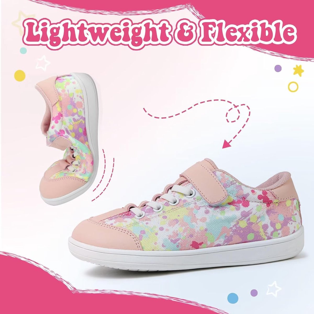 Blotevoetenschoenen voor kinderen, uniseks, blotevoetenschoenen voor jongens en meisjes, brede teenbox, minimalistisch, antislip, wandelschoenen, klittenbandsluiting, trailschoenen
