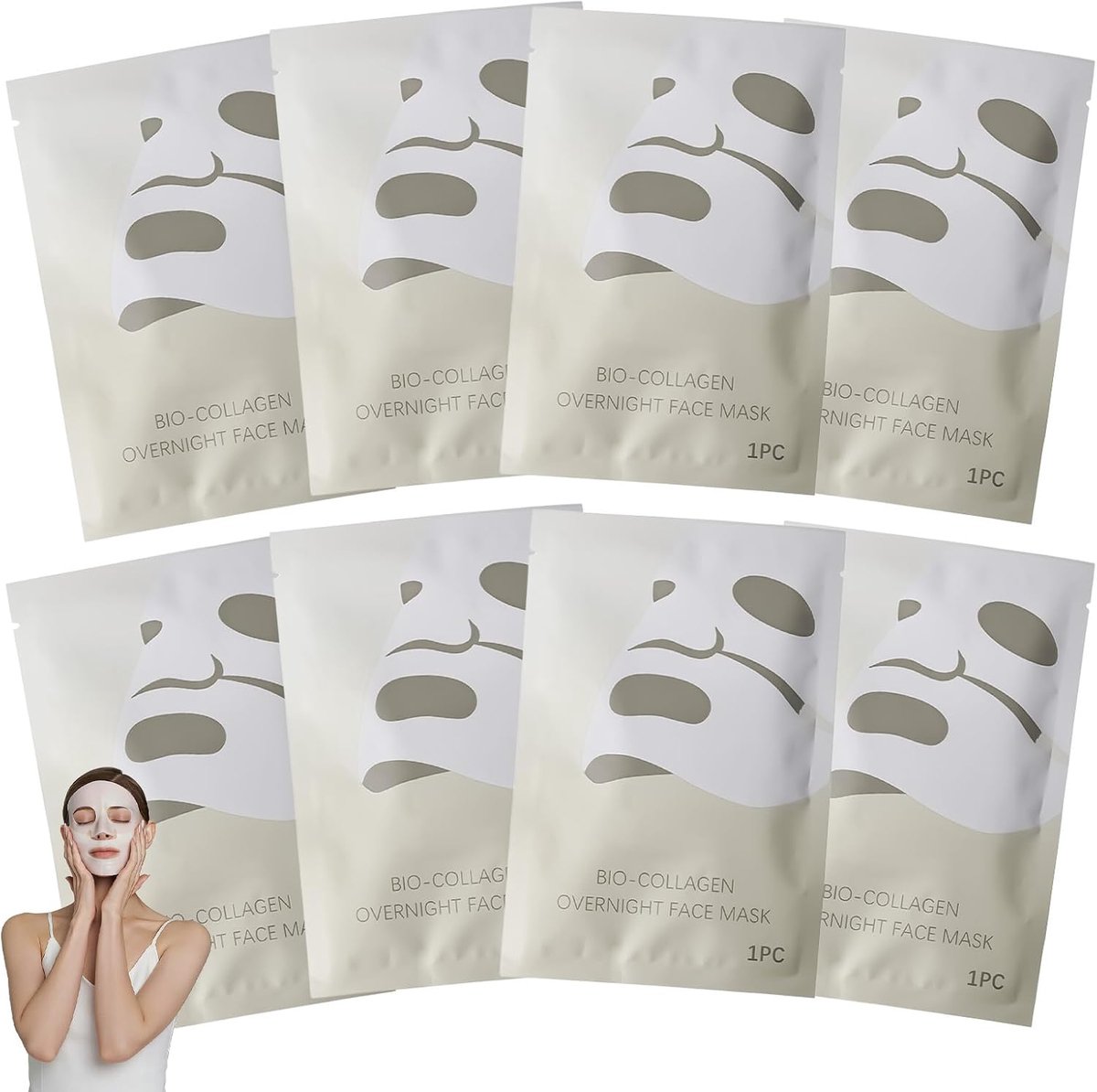 8 stuks Collageen masker, collageen masker, collageen Real Deep Mask