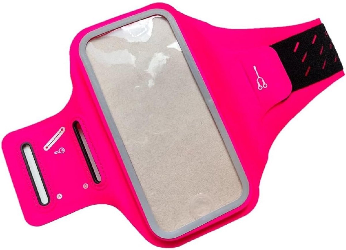 Cover Chinlon-Lycra Ultra-dunne Armband Sport Wandelen Fitness Fietsen Gym voor Realme Q3 Pro 5G (2021) - Roze