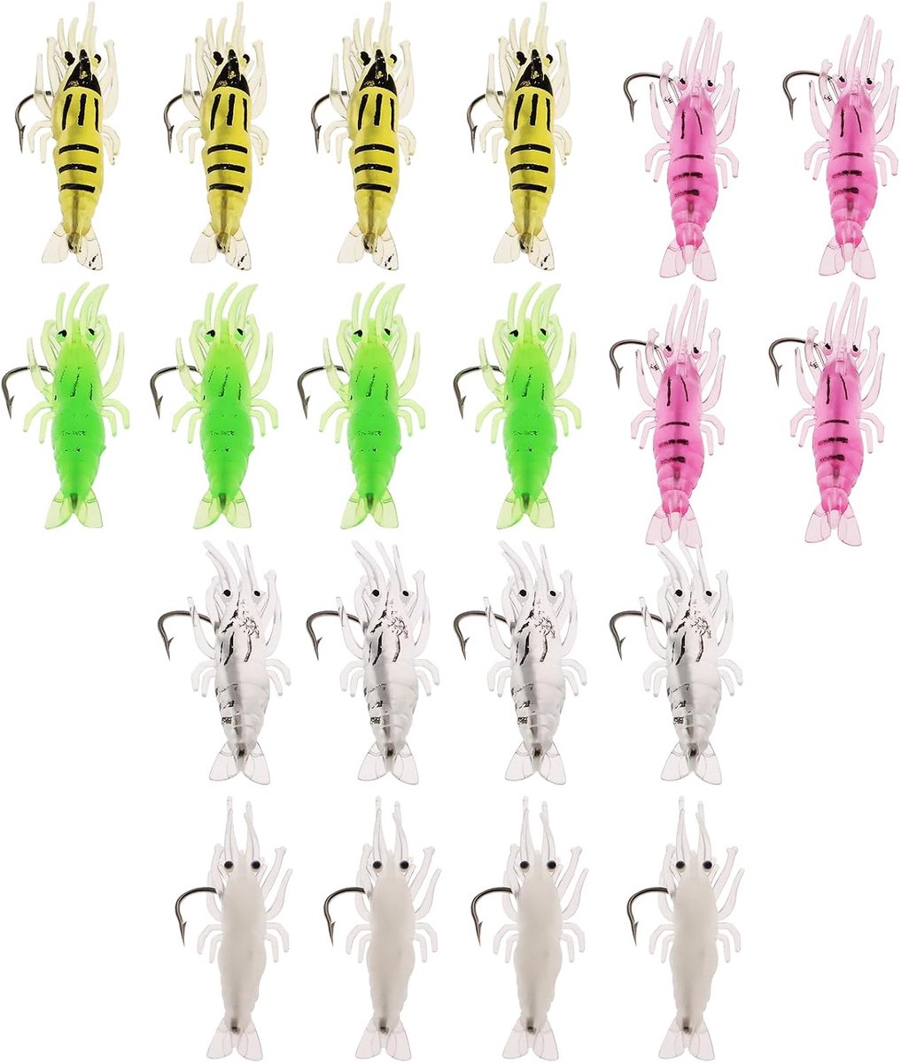 Zacht kunstaas 3,5 cm voor forel, zeebaars, zalm (groen, transparant, geel en roze)