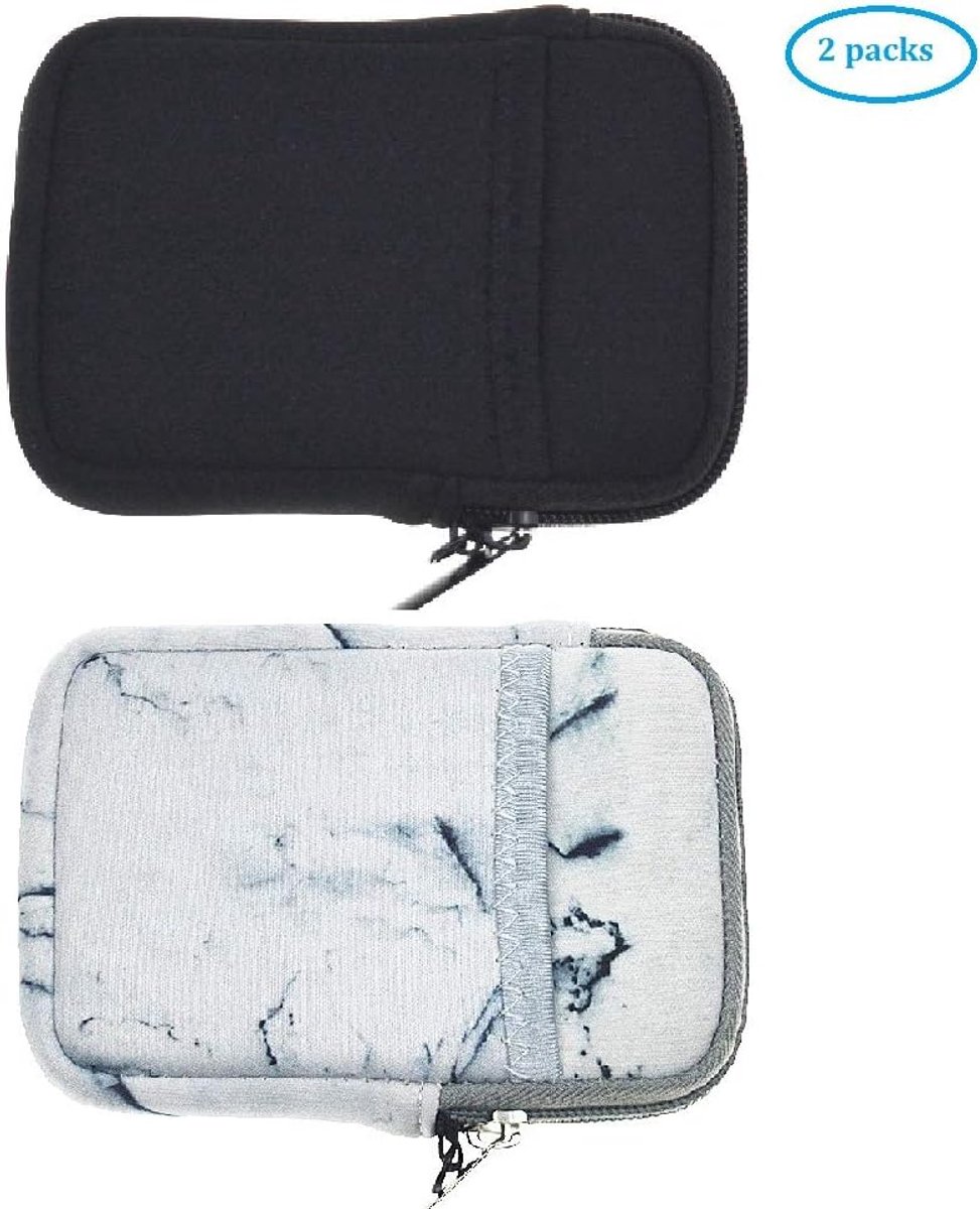 2 stuks zachte neopreen externe harde schijf case draagbare bescherming reizen mouw cover zakje zakken voor Toshiba HDTB410EK3AA/ Seagate 1 TB (STEA1000400) en de meeste andere modellen