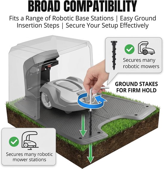 Bevestigingsschroeven voor laadstation, schroeven voor robotmaaier, van kunststof, schokbestendig, grondpennen met spiraalanker, 10 schroeven van 14 cm, compatibel met Husqvarna 105, 305, 308 — afbeelding 3